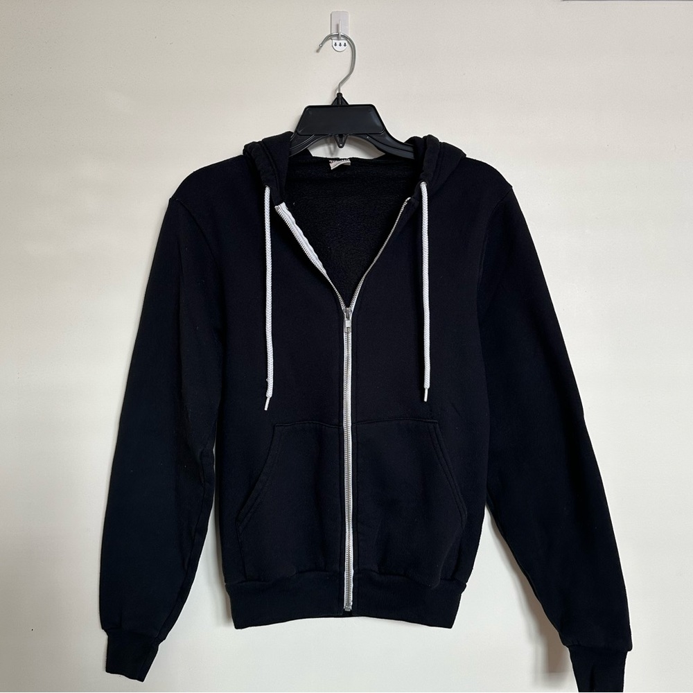 American Apparel Unisex Black Zip Up Hoodie